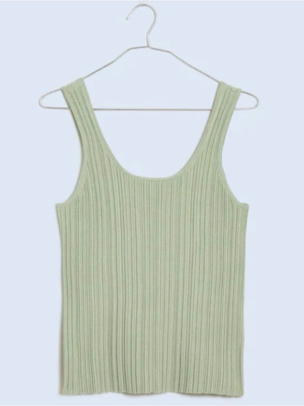 NWOT Madewell Signature Knit Ribbed Scoop Neck Sweater Tank — Sage Green - XS - Picture 2 of 6